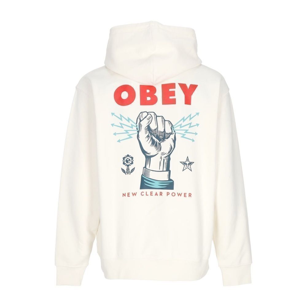 Obey MEN'S LIGHTWEIGHT HOODED SWEATSHIRT NEW CLEAR POWER HOODIE FLEECE Sz Small
